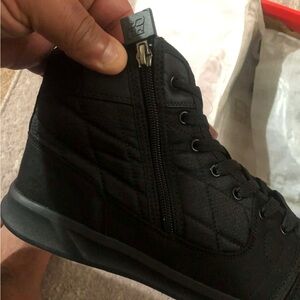 Men's Black Quilted Sneakers with Zipper